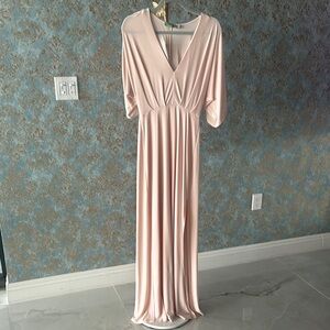 Elegant Blush CreamMaxi Dress